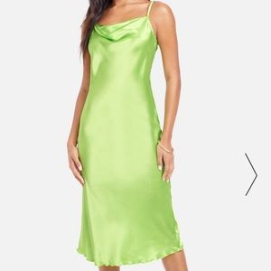 Satin Green Dress